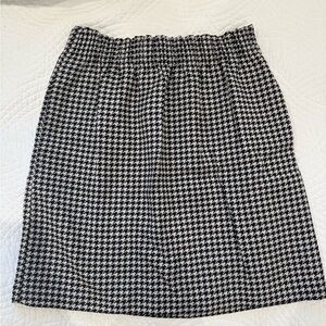 J. Crew Black and White Smocked Pencil Skirt